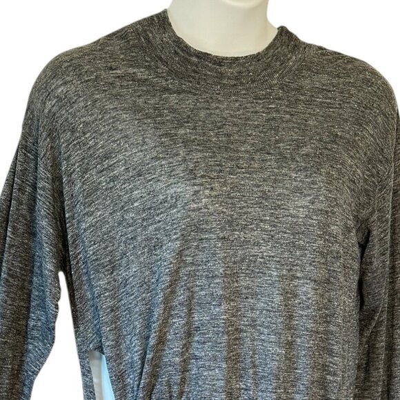Isabel Marant Etoile Linen Jumper Sweater Marled Grey Drop Shoulder Side Tie Med - Picture 3 of 7